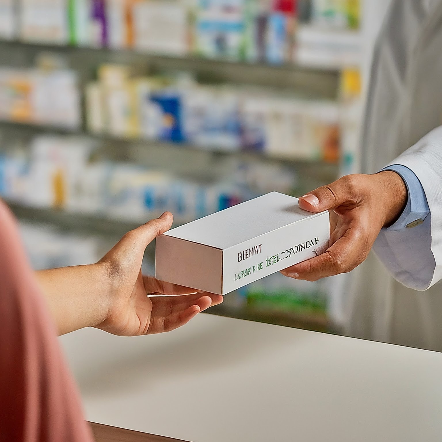 Pharmaceuticals,Giving,A,Box,Of,Medicine,To,A,Patient